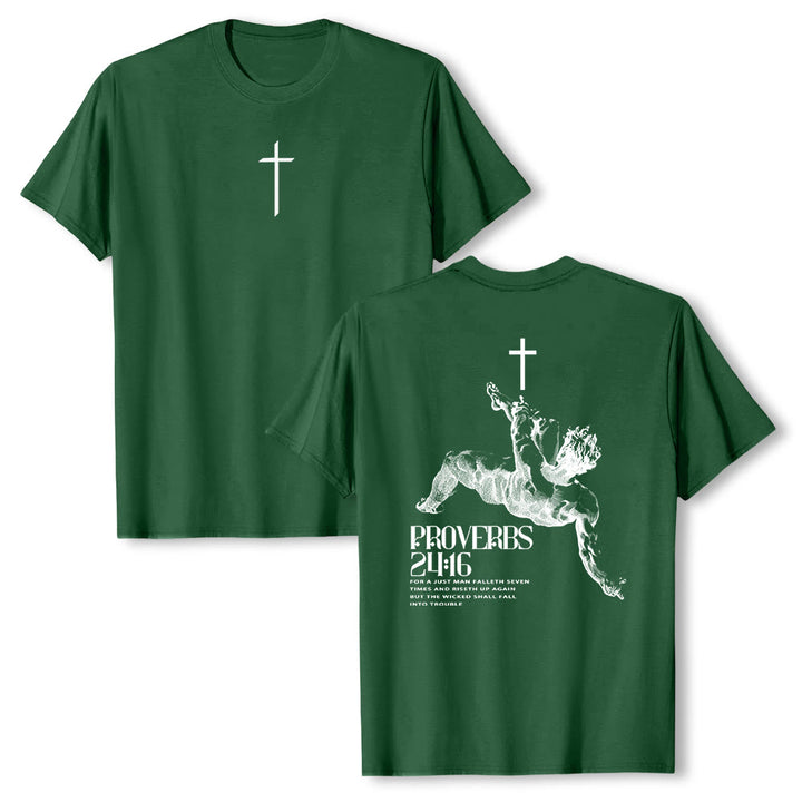 Christianartworkshop Sprüche 24,16' Christliches T-Shirt - Dunkelgrün - 2XL - image 24