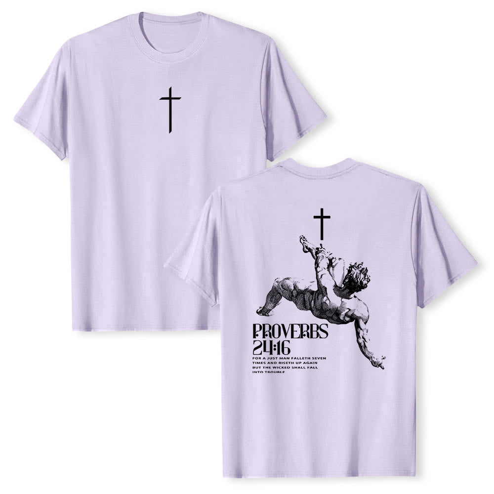 Christianartworkshop Sprüche 24,16' Christliches T-Shirt - Lila - 2XL - image 21