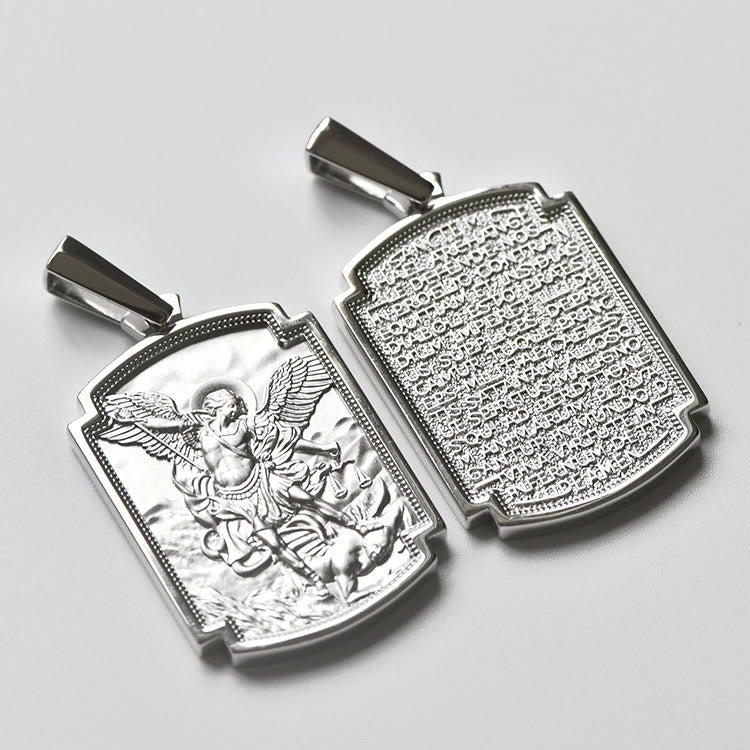 Christianartworkshop Anhänger aus Sterlingsilber mit dem Heiligen Michael: Symbol des heiligen Schutzes - image 0
