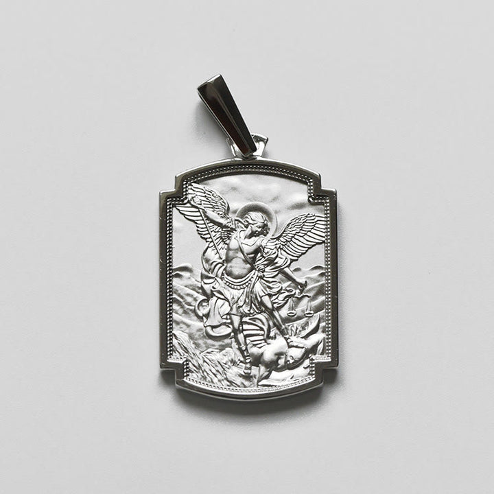 Christianartworkshop Anhänger aus Sterlingsilber mit dem Heiligen Michael: Symbol des heiligen Schutzes - 1,38''*0,98'' (3,5 cm*2,5 cm) - image 4