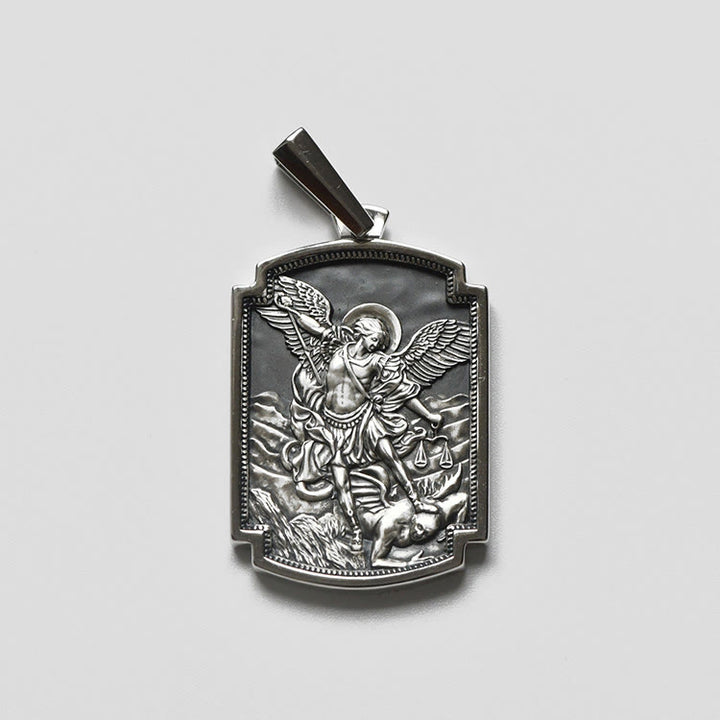 Christianartworkshop Anhänger aus Sterlingsilber mit dem Heiligen Michael: Symbol des heiligen Schutzes - 1,18''*0,87'' (3 cm*2,2 cm) - image 3