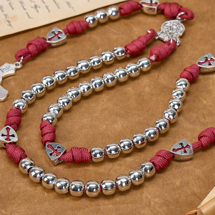 Christianartworkshop Robuster Paracord-Rosenkranz mit geformtem Kruzifix: Symbol der beständigen göttlichen Stärkung - image 2