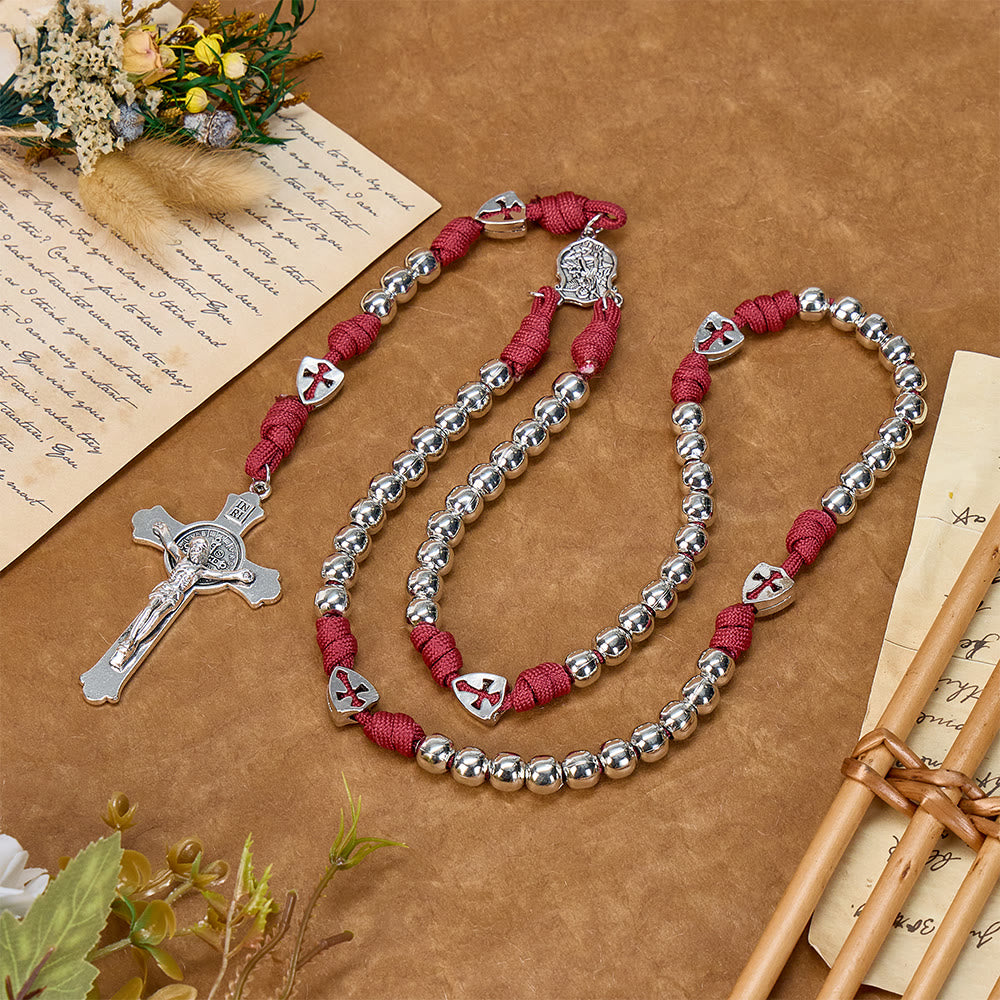 Christianartworkshop Robuster Paracord-Rosenkranz mit geformtem Kruzifix: Symbol der beständigen göttlichen Stärkung - image 1
