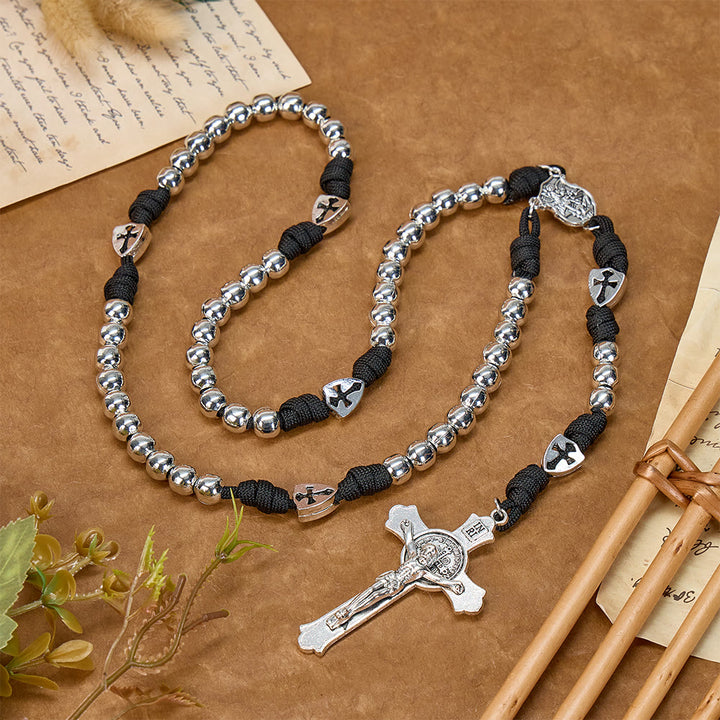 Christianartworkshop Robuster Paracord-Rosenkranz mit geformtem Kruzifix: Symbol der beständigen göttlichen Stärkung - image 6