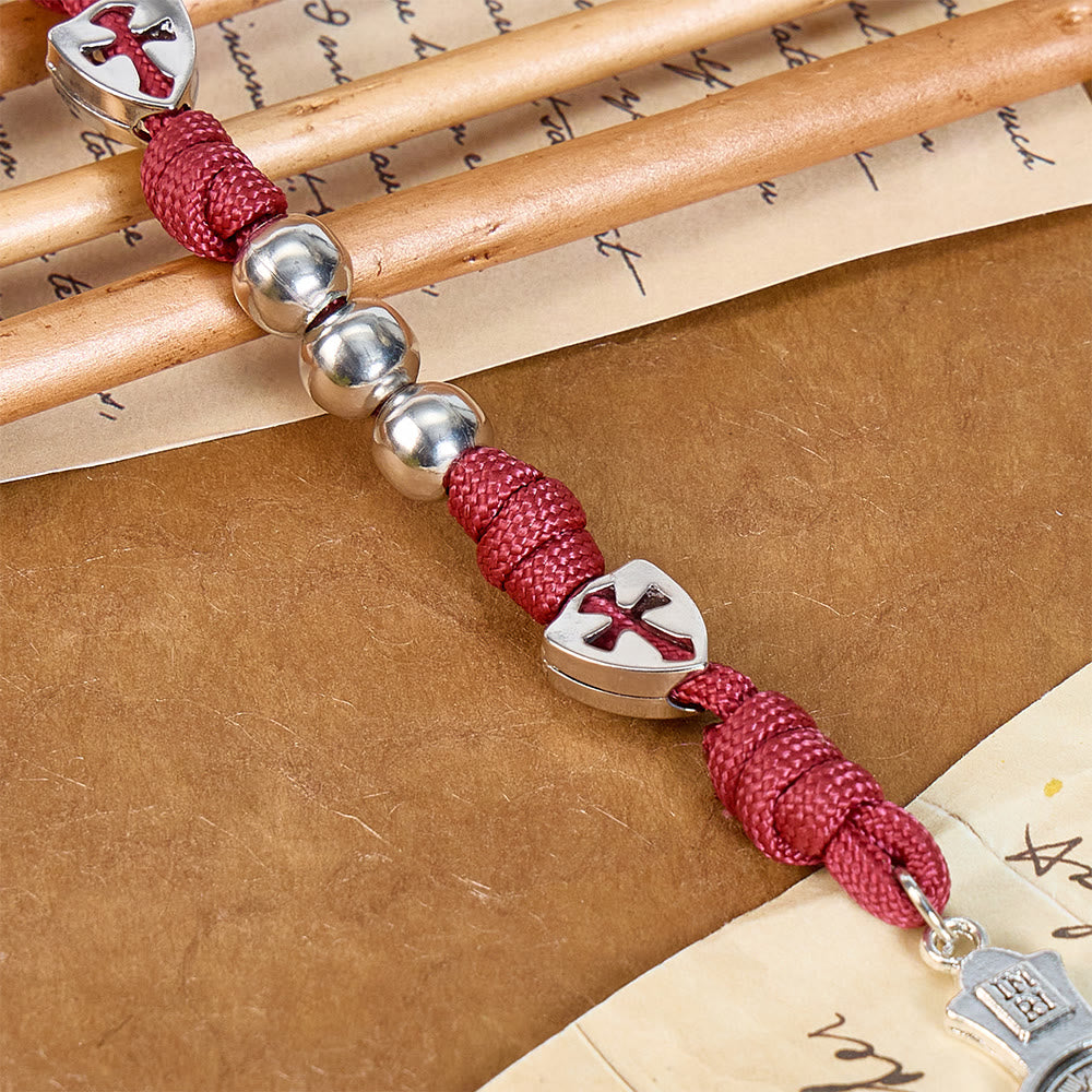 Christianartworkshop Robuster Paracord-Rosenkranz mit geformtem Kruzifix: Symbol der beständigen göttlichen Stärkung - image 3