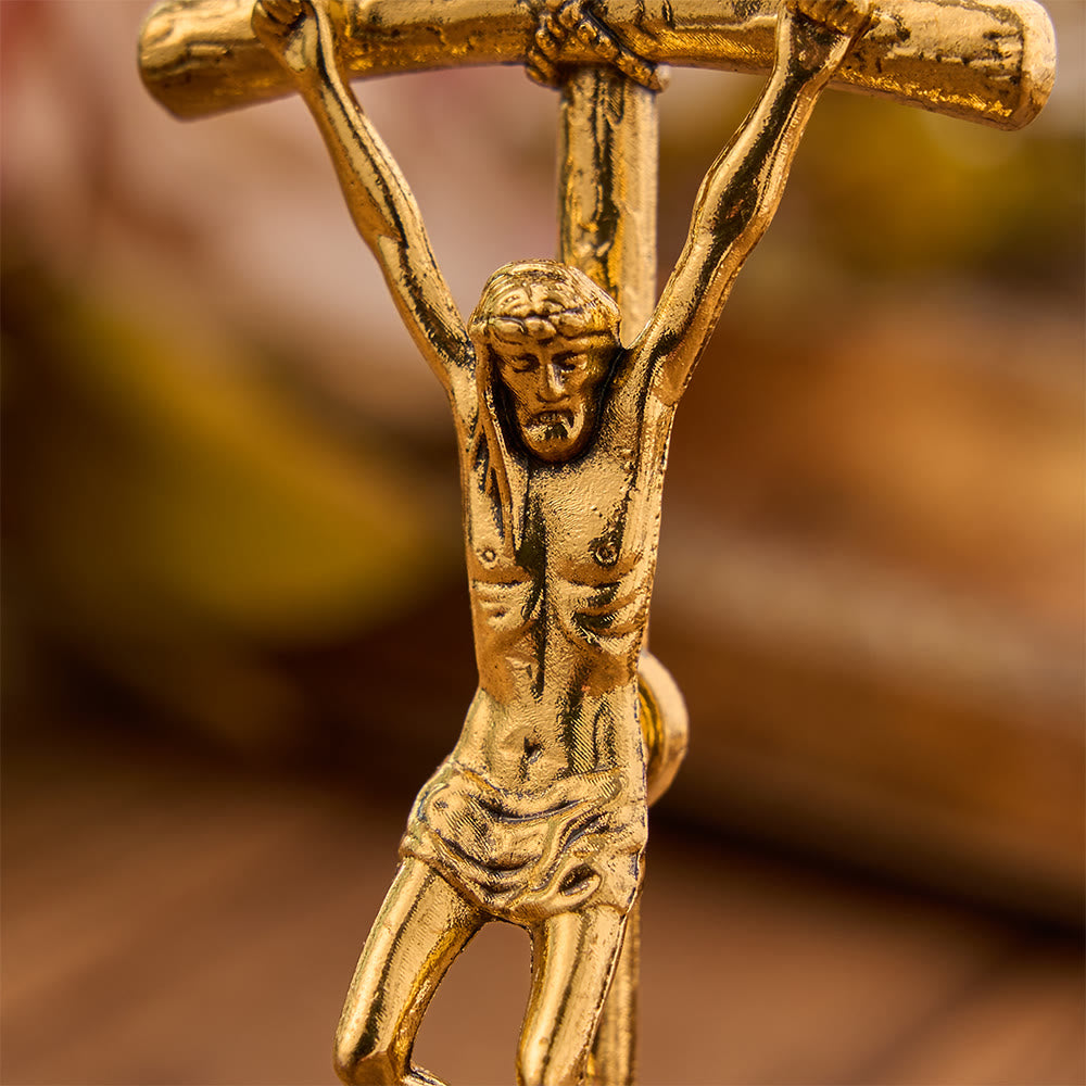 Christianartworkshop Detaillierte Relief-Kruzifix-Tischstatue: Zeichen zeitloser, erlösender Hingabe - image 4