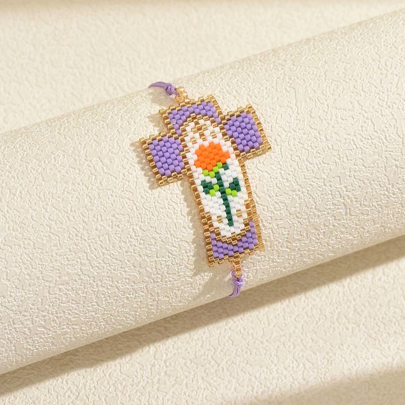 Christianartworkshop Armband mit heiligem Porträt aus Saatperlen in verschiedenen Stilen: Zeichen zarter, zeitloser, heiliger Freude - Kreuz D - image 8
