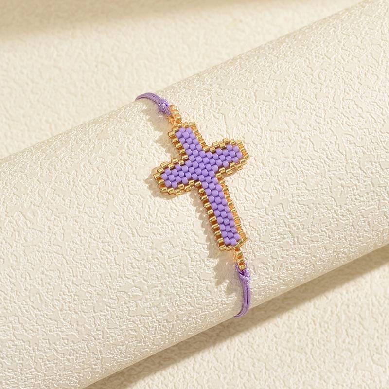 Christianartworkshop Armband mit heiligem Porträt aus Saatperlen in verschiedenen Stilen: Zeichen zarter, zeitloser, heiliger Freude - Kreuz B - image 4
