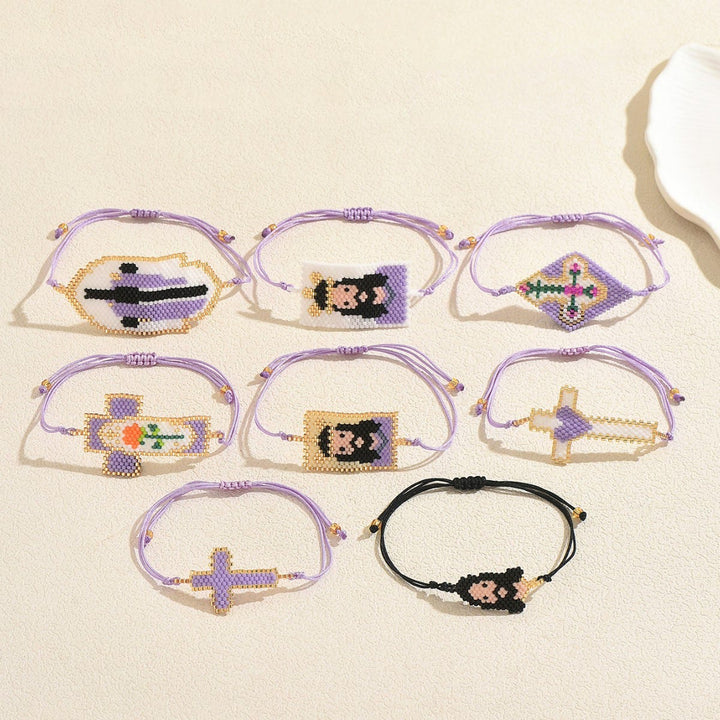 Christianartworkshop Armband mit heiligem Porträt aus Saatperlen in verschiedenen Stilen: Zeichen zarter, zeitloser, heiliger Freude - image 2