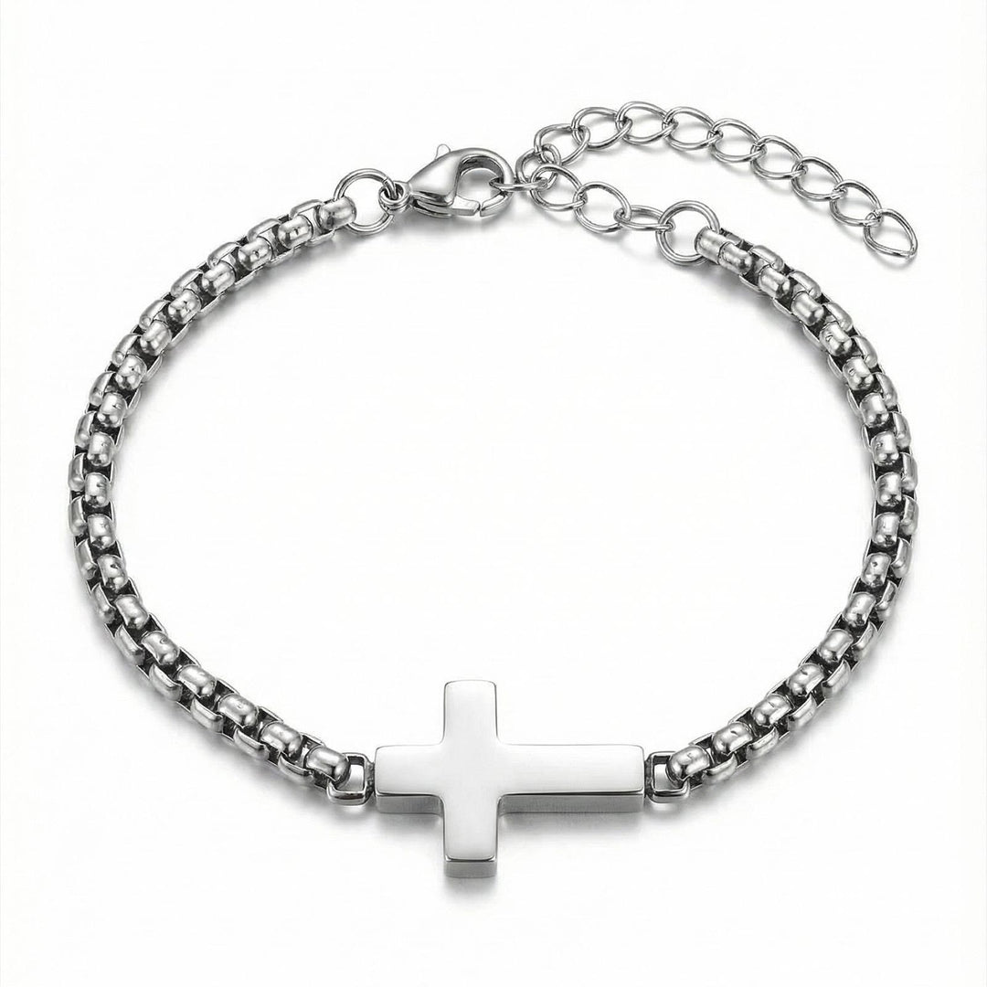 Christianartworkshop Elegantes, poliertes Kreuzkettenarmband: Zeichen beständigen himmlischen Schutzes - image 3