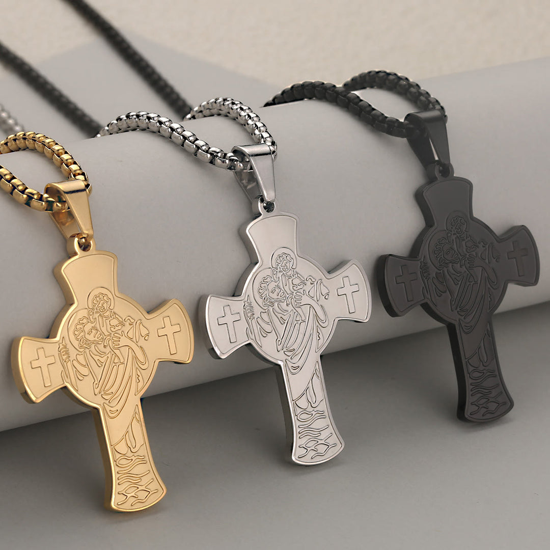 Christianartworkshop Vintage-Anhänger mit St.-Christophorus-Kreuz: Zeichen zarten, zeitlosen und heiligen Trostes - image 0