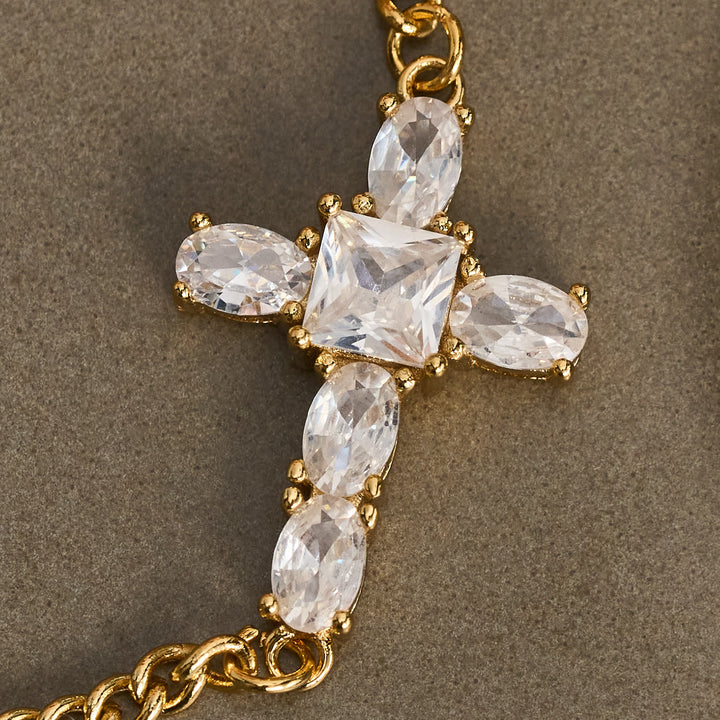 Christianartworkshop Statement-Armband mit facettiertem Kristallkreuz: Symbol für Ruhe und ewigen Frieden - image 4