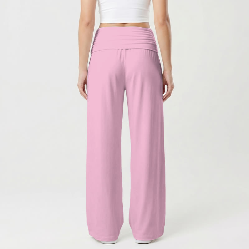 Christianartworkshop Jesus Saves Pink Cross Foldover Damen-Hose mit weitem Bein - image 4