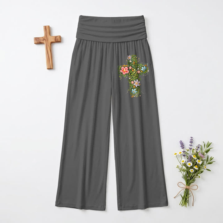 Christianartworkshop Damenhose mit weitem Bein und gekreuztem, umgeschlagenem Bund, floralem Muster - image 5