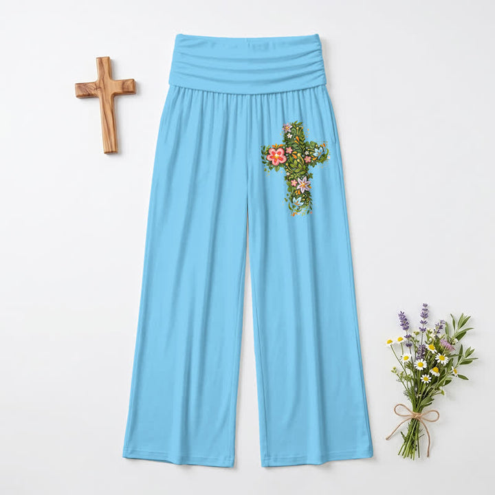 Christianartworkshop Damenhose mit weitem Bein und gekreuztem, umgeschlagenem Bund, floralem Muster - image 14
