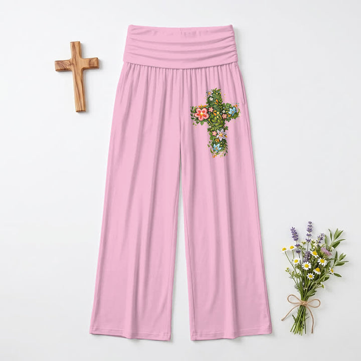 Christianartworkshop Damenhose mit weitem Bein und gekreuztem, umgeschlagenem Bund, floralem Muster - image 2