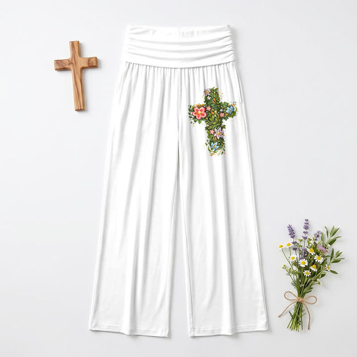 Christianartworkshop Damenhose mit weitem Bein und gekreuztem, umgeschlagenem Bund, floralem Muster - image 11