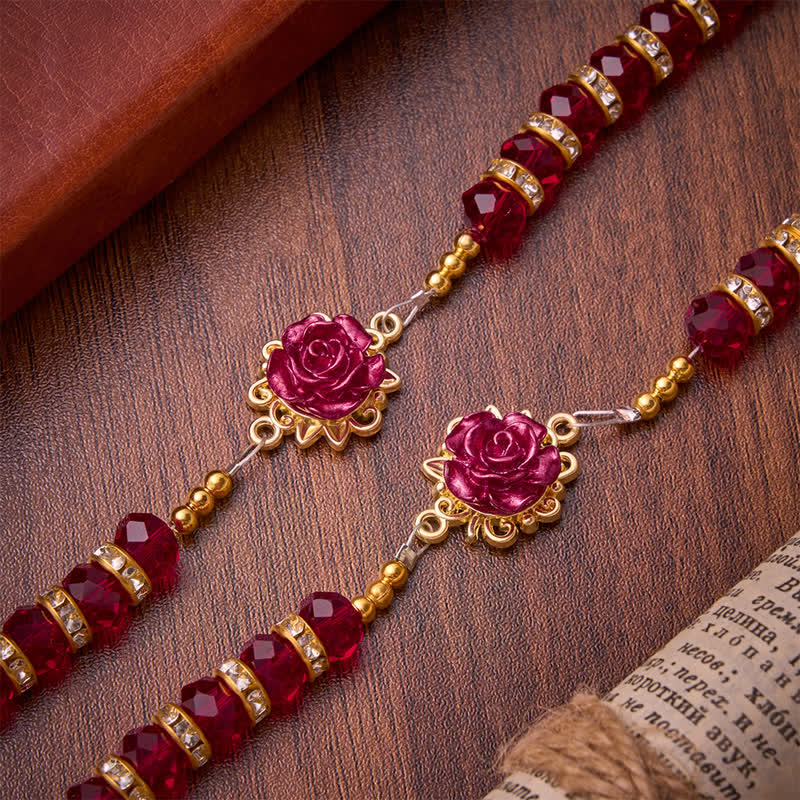 Christianartworkshop Rosenkranz mit purpurroter Rose (St. Benedikt): Symbol sanfter himmlischer Gnade - image 6
