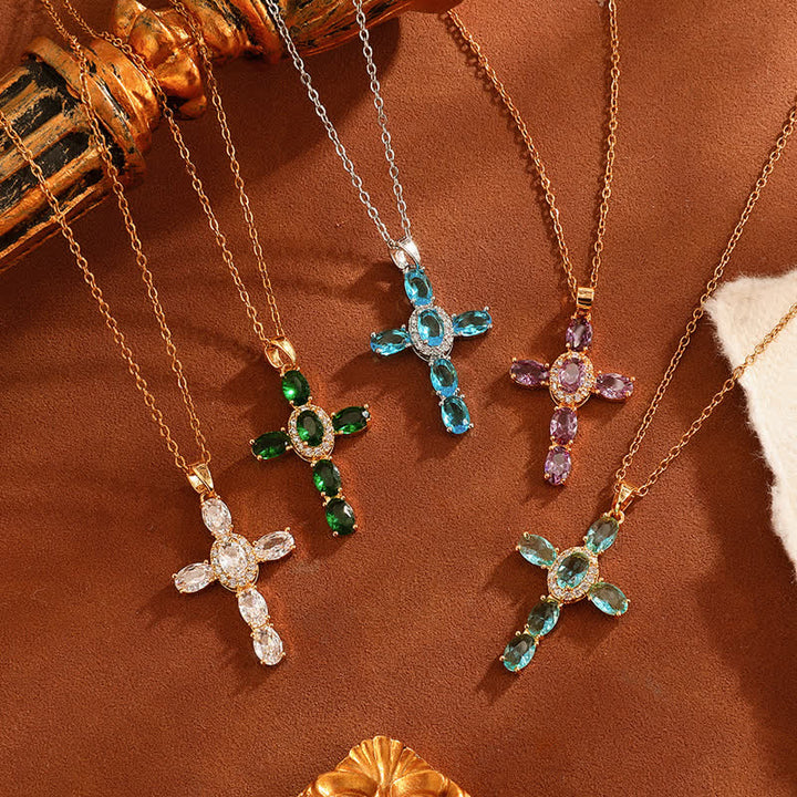 Christianartworkshop Heiliges Edelsteinkreuz-Halskette: Symbol des beständigen Friedens - image 0