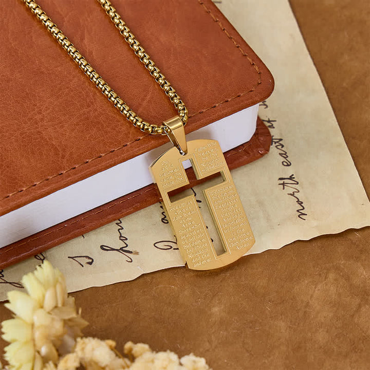 Christianartworkshop Halskette mit ausgeschnittenem Kreuz und Bibelvers: Zeichen göttlichen Schutzes - Golden - image 4