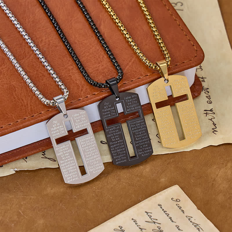 Christianartworkshop Halskette mit ausgeschnittenem Kreuz und Bibelvers: Zeichen göttlichen Schutzes - image 1