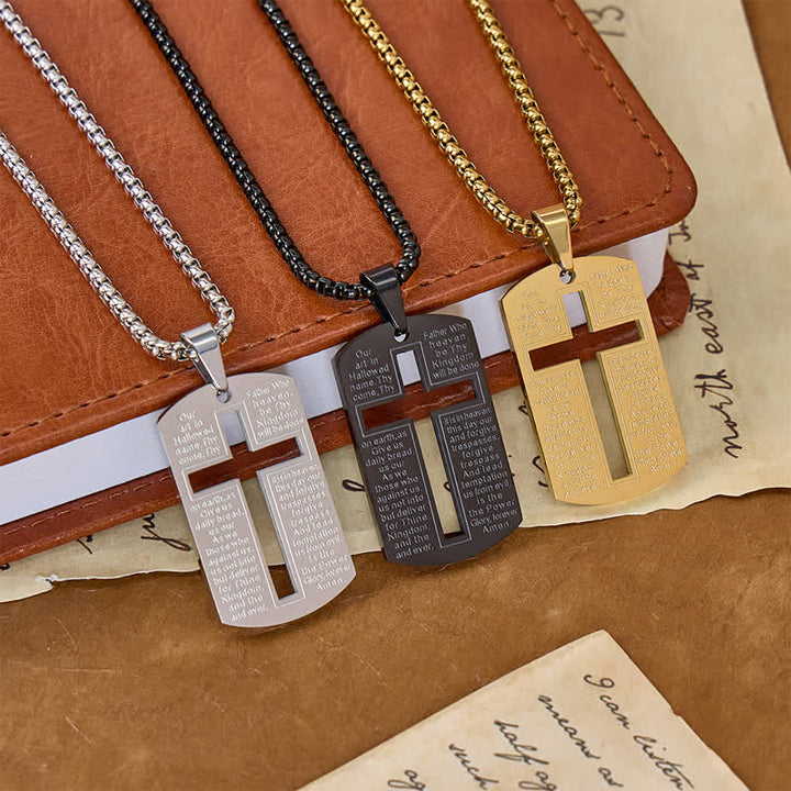 Christianartworkshop Halskette mit ausgeschnittenem Kreuz und Bibelvers: Zeichen göttlichen Schutzes - image 1