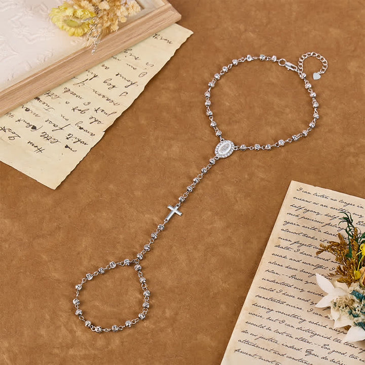 Christianartworkshop Heilige Marienmedaille mit Perlenkette: Symbol des beständigen Friedens - Silber - image 12