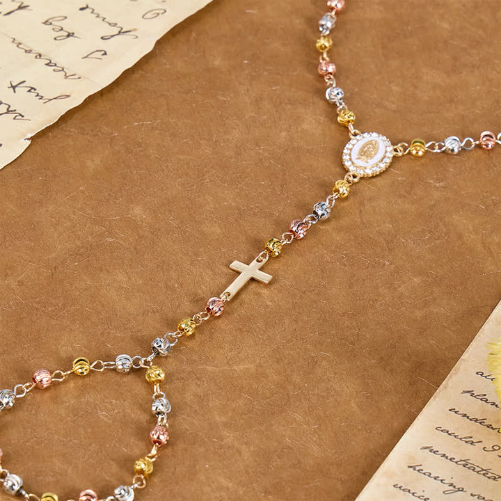 Christianartworkshop Heilige Marienmedaille mit Perlenkette: Symbol des beständigen Friedens - image 3