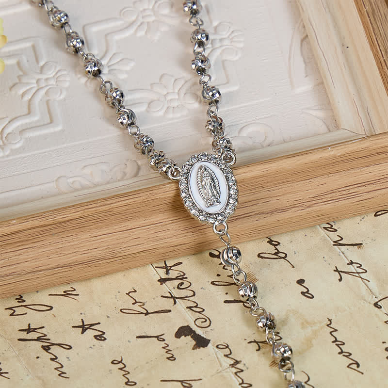Christianartworkshop Heilige Marienmedaille mit Perlenkette: Symbol des beständigen Friedens - image 17