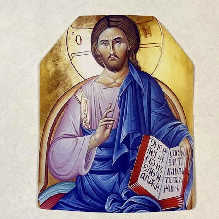 Christianartworkshop Aufkleber mit klassischer heiliger Figur: Zeichen göttlichen Schutzes - Sitzender Christus Pantokrator - image 7