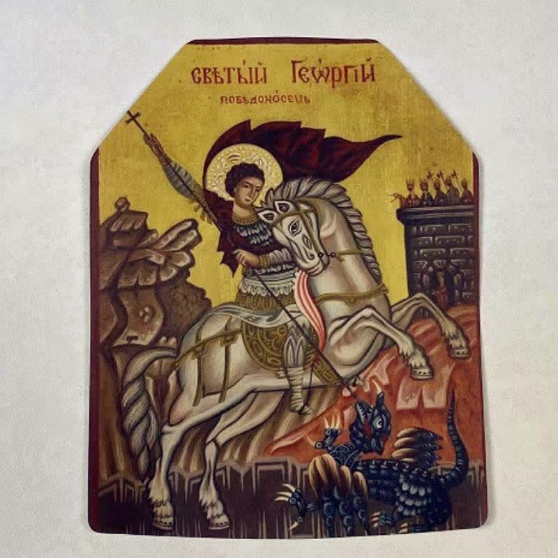 Christianartworkshop Aufkleber mit klassischer heiliger Figur: Zeichen göttlichen Schutzes - St. Georg - image 4