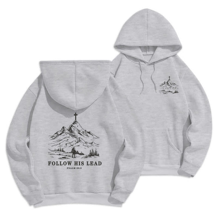 Christianartworkshop Folge seinem Beispiel – Mountain Cross Pullover Hoodie - Grau - 2XL - image 6