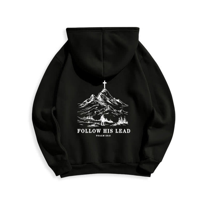 Christianartworkshop Folge seinem Beispiel – Mountain Cross Pullover Hoodie - image 1