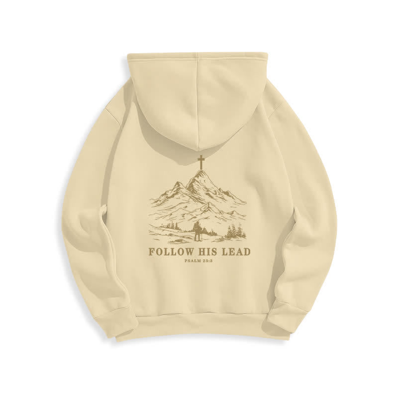 Christianartworkshop Folge seinem Beispiel – Mountain Cross Pullover Hoodie - Beige - 2XL - image 13