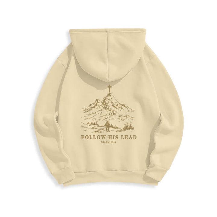 Christianartworkshop Folge seinem Beispiel – Mountain Cross Pullover Hoodie - Beige - 2XL - image 13