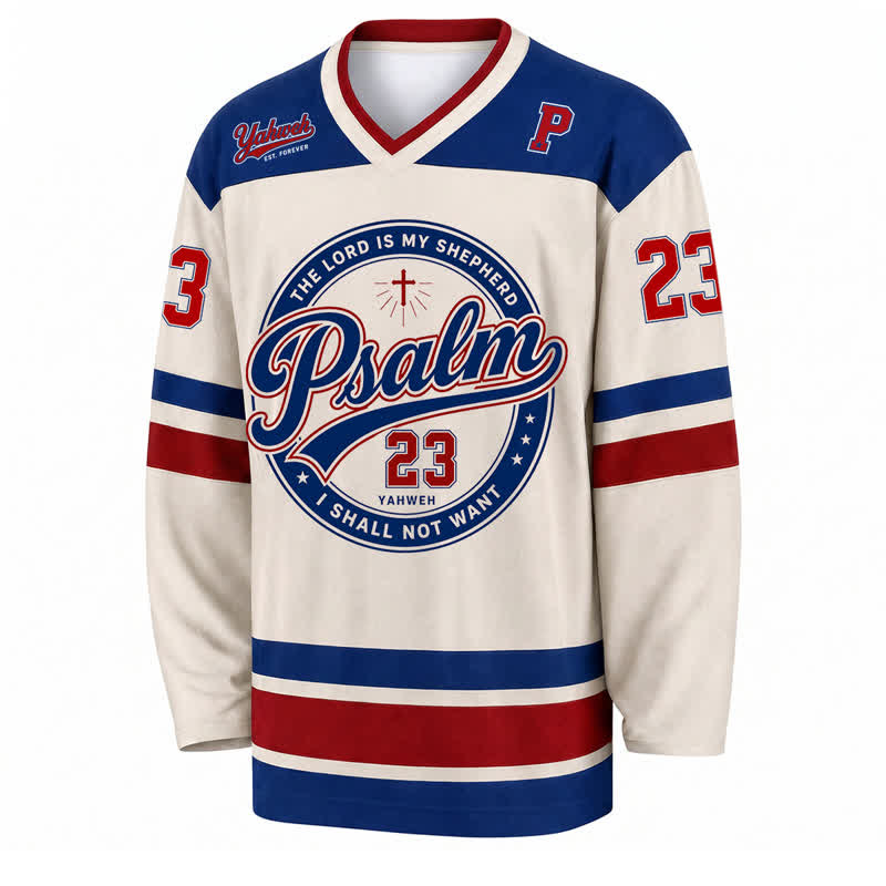 Christianartworkshop Psalm 23 Vintage Varsity Langarm-Hockeytrikot - image 1