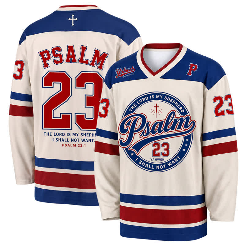 Christianartworkshop Psalm 23 Vintage Varsity Langarm-Hockeytrikot - 5XL - image 0