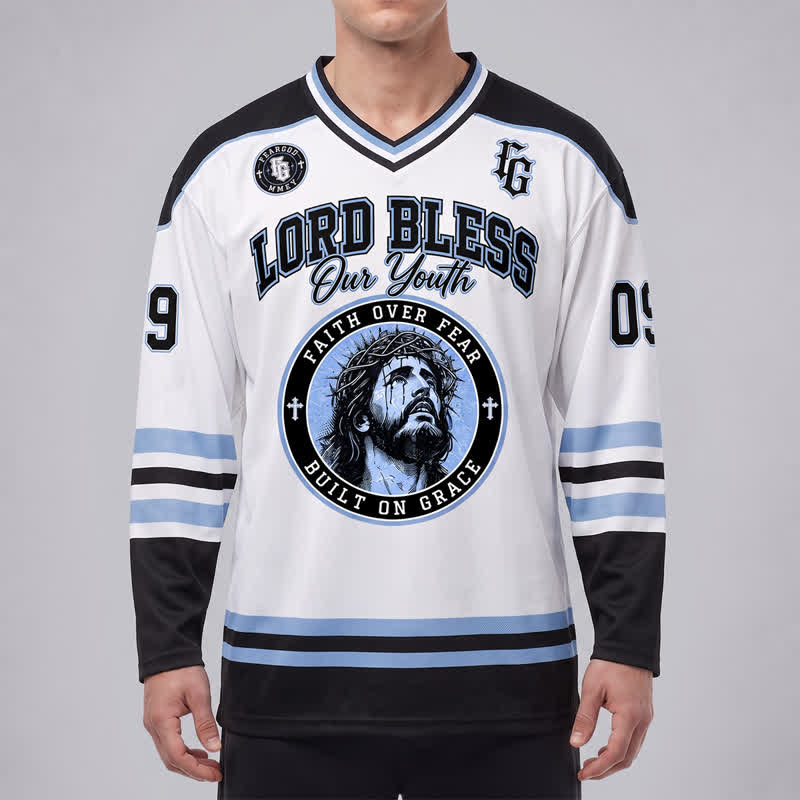 Christianartworkshop Fear God 09 Streetwear Langarm-Hockeytrikot - image 3