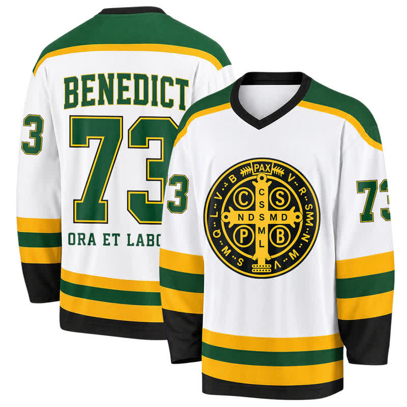 Christianartworkshop St. Benedict 73 Wappen Weiß Grün Gold Hockeytrikot - 5XL - image 0