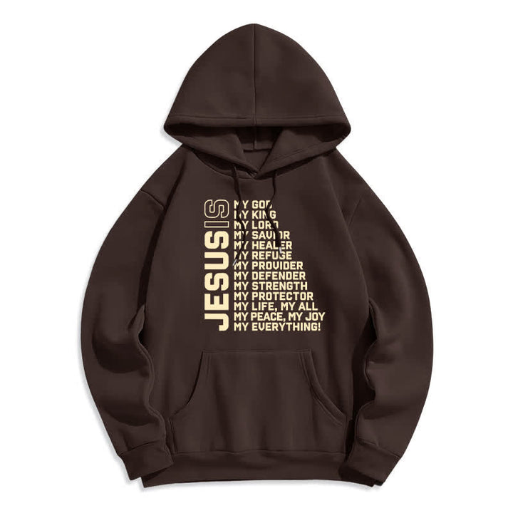 Christianartworkshop Jesus Is Statement Fleecegefütterter Streetwear-Pullover-Hoodie - Braun - 2XL - image 0
