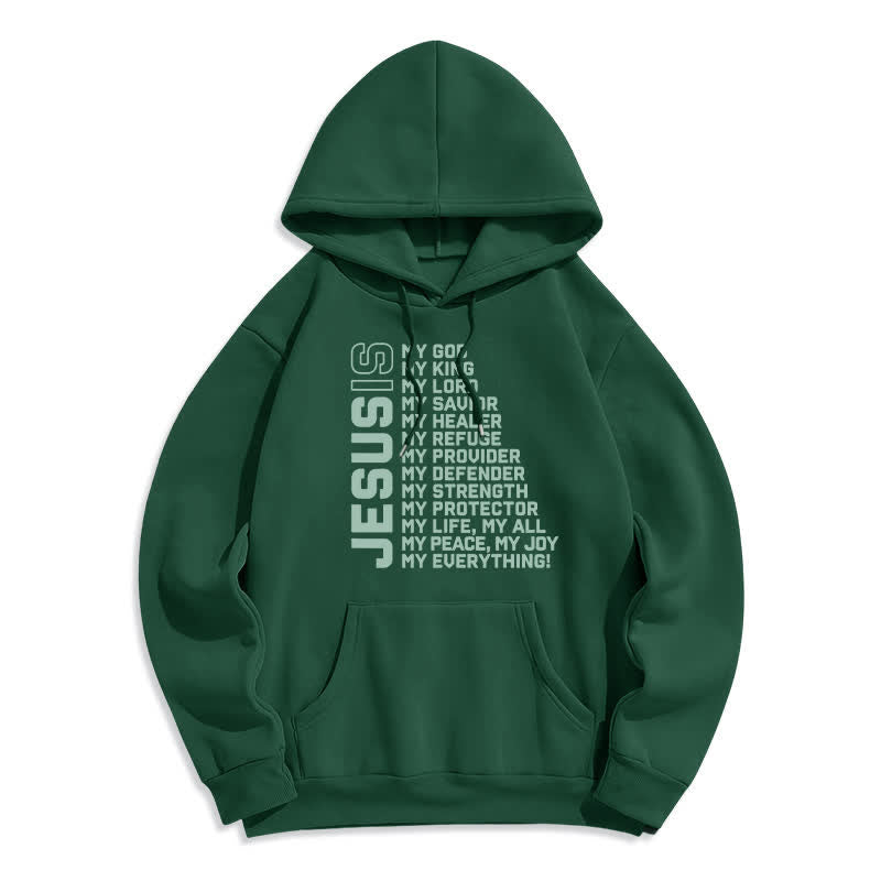 Christianartworkshop Jesus Is Statement Fleecegefütterter Streetwear-Pullover-Hoodie - Grün - 2XL - image 4