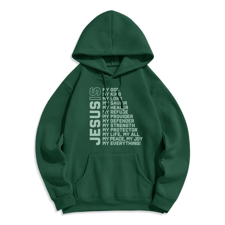 Christianartworkshop Jesus Is Statement Fleecegefütterter Streetwear-Pullover-Hoodie - Grün - 2XL - image 4