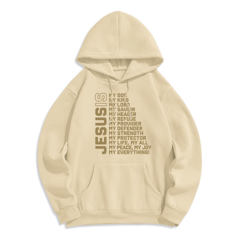 Christianartworkshop Jesus Is Statement Fleecegefütterter Streetwear-Pullover-Hoodie - Beige - 2XL - image 6