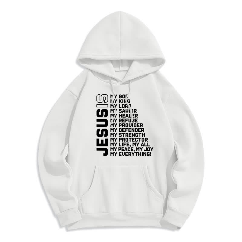 Christianartworkshop Jesus Is Statement Fleecegefütterter Streetwear-Pullover-Hoodie - Weiß - 2XL - image 1