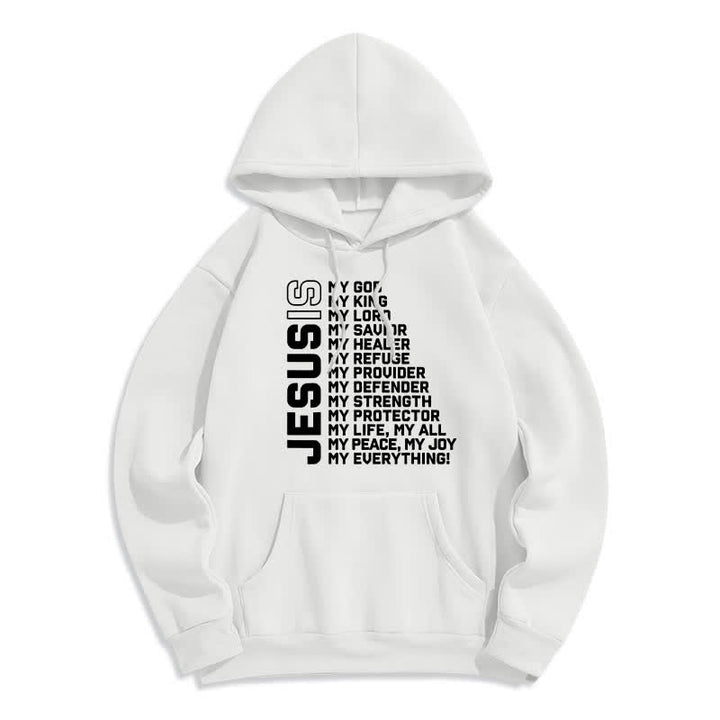 Christianartworkshop Jesus Is Statement Fleecegefütterter Streetwear-Pullover-Hoodie - Weiß - 2XL - image 1