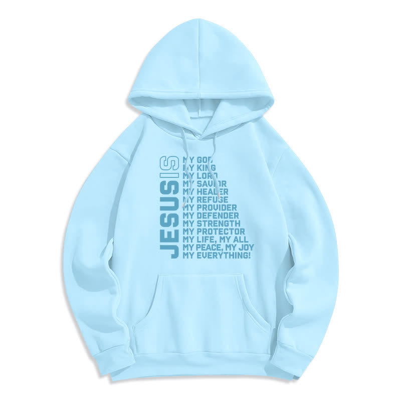 Christianartworkshop Jesus Is Statement Fleecegefütterter Streetwear-Pullover-Hoodie - Blau - 2XL - image 5