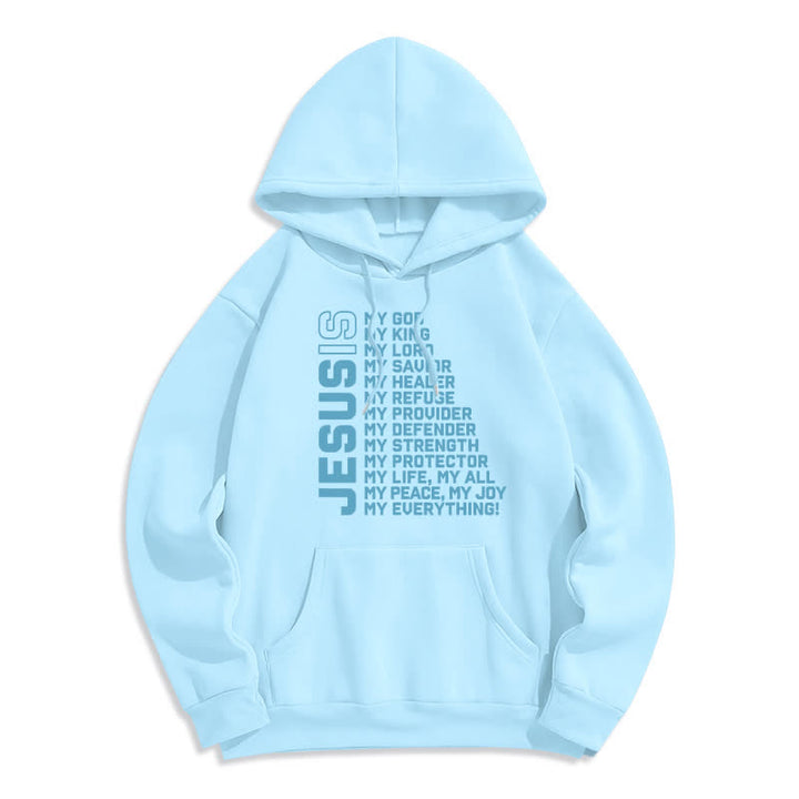 Christianartworkshop Jesus Is Statement Fleecegefütterter Streetwear-Pullover-Hoodie - Blau - 2XL - image 5