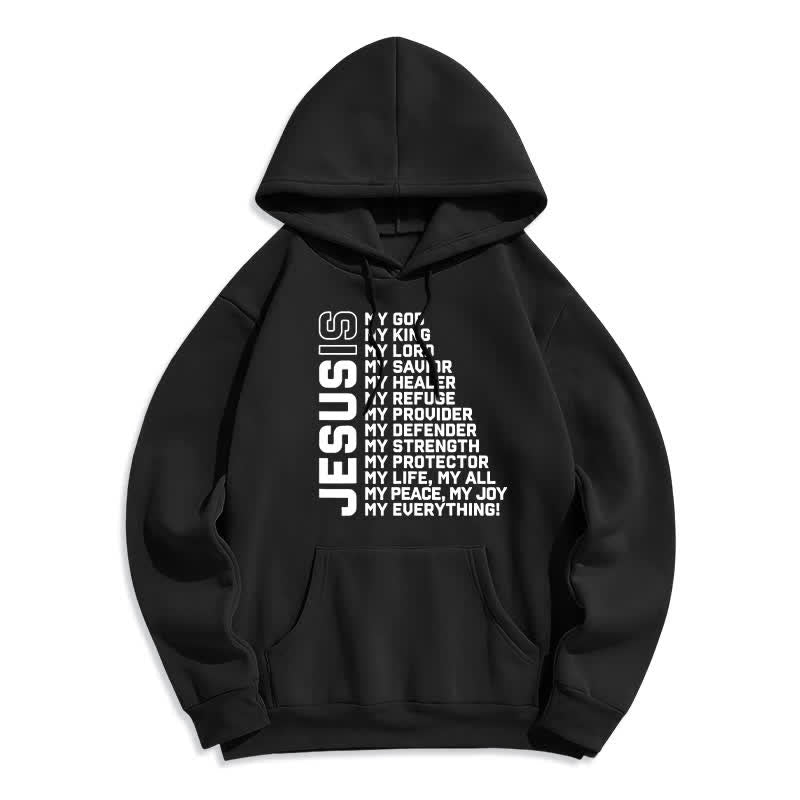 Christianartworkshop Jesus Is Statement Fleecegefütterter Streetwear-Pullover-Hoodie - Schwarz - 2XL - image 2