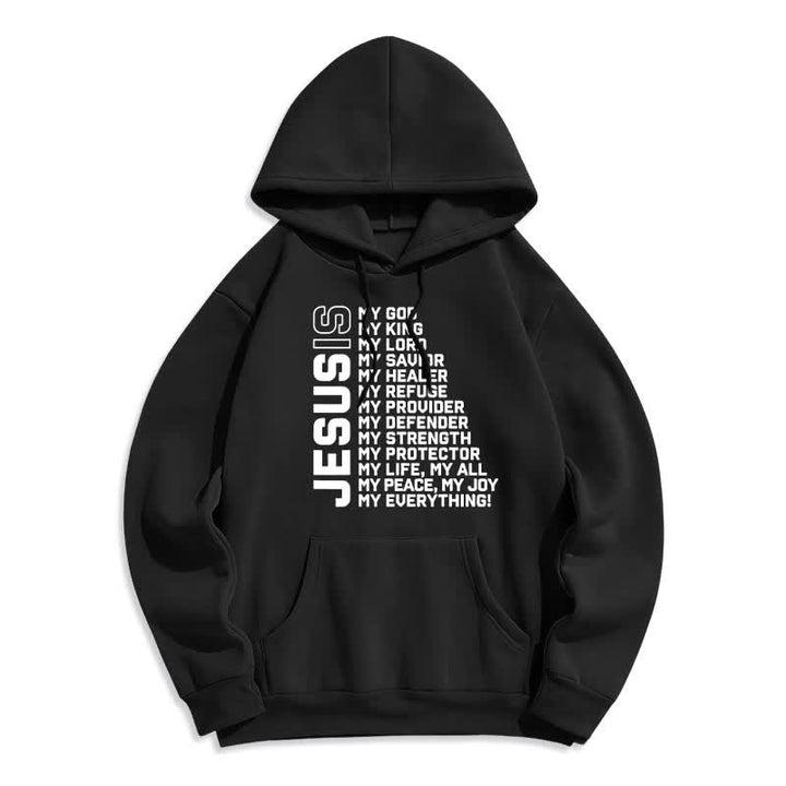 Christianartworkshop Jesus Is Statement Fleecegefütterter Streetwear-Pullover-Hoodie - Schwarz - 2XL - image 2