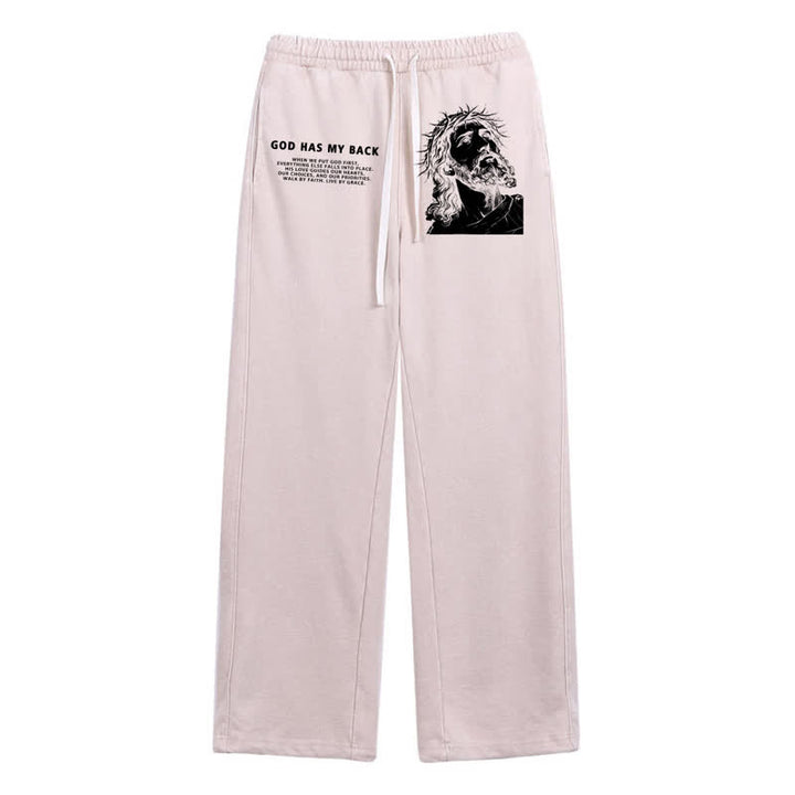 Christianartworkshop Gott steht mir bei, Jesusporträt, gewaschene Jogginghose. - Beige - 2XL - image 8